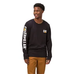 キャタピラー メンズ トップス Tシャツ Mens Caterpillar CAT Foundation Trademark Banner Long Sleeve Tee Pitch Black ブラのサムネイル