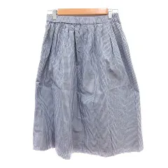 23区 オンワード樫山 ALBIATE ギャザースカート ミモレ ロング ギンガムチェック 38 M 紺 ネイビー /MN