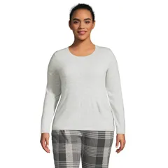 ランズエンド レディース アウター ニット・セーター クルーネック プラスサイズ Plusize Lands End Crewneck Cashmere Sweater Gray Heather グレー