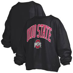 프레스 박스 레이디스 아우터 파커 스웨트 셔츠 로고 Womens Pressbox Black Ohio State Buckeyes Janise Arch Over Logo