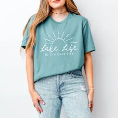 Simply Sage Market レディース トップス Tシャツ Simply Sage Market Lake Life Is The Best Life Sun Short Sleeve Tee Ocean セージ