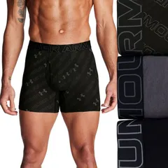アンダーアーマー メンズ アンダーウェア ボクサーパンツ プリント コットン Mens Under Armour 3pack Performance Cotton Stretch Printed 6iのサムネイル
