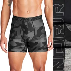 アンダーアーマー メンズ アンダーウェア ボクサーパンツ プリント Mens Under Armour 3pack Performance Tech Printed 6in Boxer Briefsのサムネイル