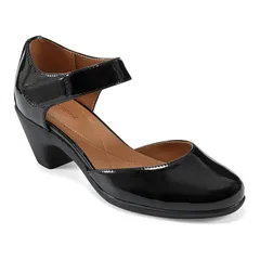 イージースピリット レディース シューズ パンプス Easy Spirit Casity Womens Mary Jane Pumps Black Patent ブラックのサムネイル