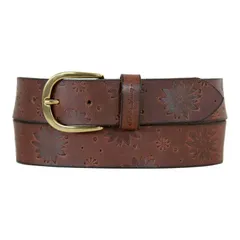 エディー バウアー レディース アクセサリー ベルト フラワー柄 レザー フラワー Womens Eddie Bauer 125in Floral Tooled Leather Beltan タンのサムネイル