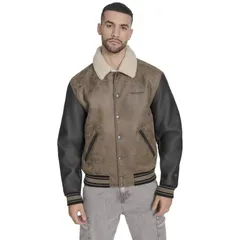 チャンピオン メンズ アウター ジャケット・ブルゾン Mens Champion Faux Shearling Varsity Jacket Brown ブラウン