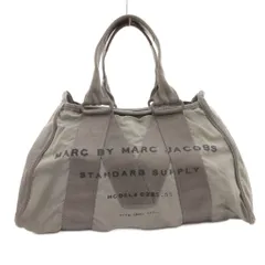 マークバイマークジェイコブス MARC by MARC JACOBS ハンドバッグ 手提げ ロゴ プリント コットンナイロン グレー /FF ■GY11