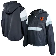 プロファイル レディース トップス Tシャツ プラスサイズ パーカー Womens Profile Black Baltimore Orioles Plusize Anorak Hoodie QuarterZipullover Orl Black ブラック