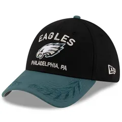 ニューエラ メンズ アクセサリー 帽子 Mens New Era BlackMidnight Green Philadelphia Eagles 2025 NFL Draft 39THIRTY Flex Hat Eag Black ブラック
