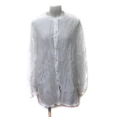 アングリッド UNGRID シャツ ブラウス バンドカラー シアー 長袖 F 白 ホワイト /YI