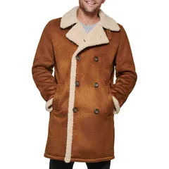 ドッカーズ メンズ アウター ジャケット・ブルゾン コート Mens DockersR Faux Shearling Walking Coat Cognacのサムネイル
