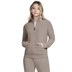 スケッチャーズ レディース トップス Tシャツ フリース Womenskechers GO LUXE Rib FleeceLined QuarterZipullover Desertのサムネイル