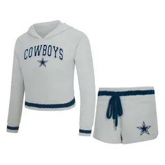 アンブランデッド レディース アンダーウェア ナイトウェア ショートパンツ パーカー Unbranded Womens Conceptsport Gray Dallas Cowboys Whitley Long Sleeve Hoodie Top Shorts