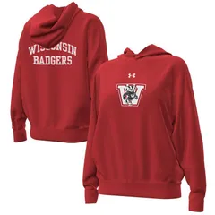 アンダーアーマー レディース トップス Tシャツ パーカー Womens Under Armoured Wisconsin Badgers Throwback Hoodie Wis Red レッド