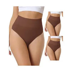 アレグラ ケー レディース アンダーウェア パンツ ハイウエスト ALLEGRA K 3 Packs Womens Highwaisted Briefs Invisible Thong Stretchy Knickers Comfortable Underwe