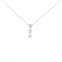 K18WG スリーストーン ダイヤモンド ネックレス 0.60CT