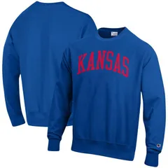 チャンピオン メンズ トップス Tシャツ リラックスフィット スウェット Mens Champion Royal Kansas Jayhawks Relaxed Fit Arch Reverse Weave Pullover Sweatshirt Kns Bl