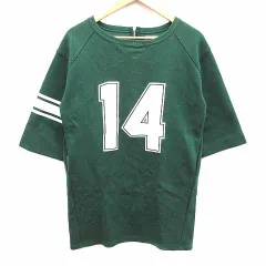 ロデオクラウンズ Rodeo Crowns チュニック スウェット プリント 七分袖 M 緑 グリーン /YK