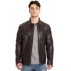 エクセルド メンズ アウター ジャケット・ブルゾン レザー Mens Excelled Lamb Leather Moto Jacket Black ブラック