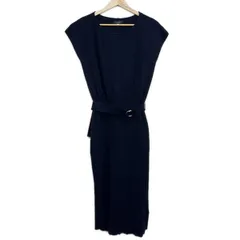 JUSGLITTY(ジャスグリッティー) ワンピース サイズ1 S レディース美品  - ダークネイビー クルーネック/ノースリーブ/ロング/ニット