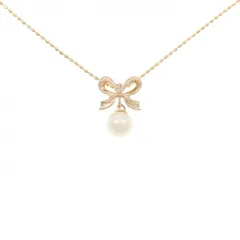 K14PG リボン 淡水パール ネックレス 5.4mm