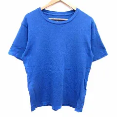 ナノユニバース nano universe Tシャツ カットソー クルーネック ロゴプリント 半袖 M 青 ブルー /YK