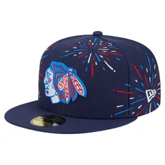 ニューエラ メンズ アクセサリー 帽子 Mens New Era Navy Chicago Blackhawks Americana Fireworks 59FIFTY Fitted Hat Hwk Navy ネイビー