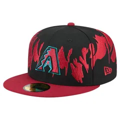 ニューエラ メンズ アクセサリー 帽子 Mens New Era BlackRed Arizona Diamondbacks Retro Pattern 59FIFTY Fitted Hat Dbk Black ブラック
