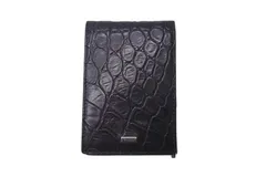 GUCCI グッチ メモパッド 手帳 手帳カバー 04317.2778 クロコ レザー ブラック ペン メモ帳 美品 中古 4c071796