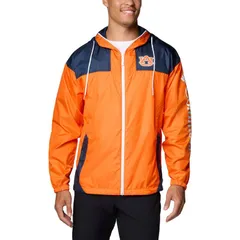 コロンビア メンズ アウター ジャケット・ブルゾン パーカー Mens Columbia Orange Auburn Tigers Flash Challenger II OmniShade FullZip Hoodie Windbreaker Jacket