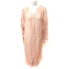 ミスティック mystic シャツワンピース タイト ロング 長袖 F オレンジベージュ /RT