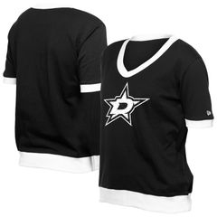 뉴엘라 여성 탑스 티셔츠 Womens New Era Black Dallastars Game Day Rhinestuds TShirt Str Black 블랙