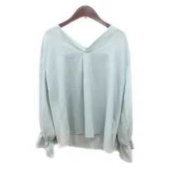 ロペピクニック ROPE Picnic ブラウス 長袖 切替 チュール 38 M 水色 ライトブルー /MN