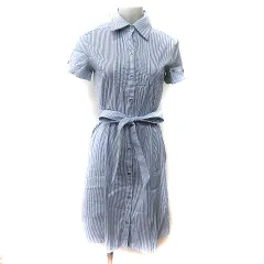 ルスーク Le souk シャツワンピース ひざ丈 ストライプ 半袖 36 S マルチカラー /YIのサムネイル