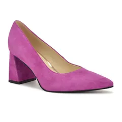 ナインウェスト レディース シューズ パンプスエード ヒール Nine West Monda Womens Block Heel SlipOn Suede Dress Pumps Pink Suede ピンク