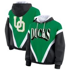ウェア バイ エリン アンドルーズ レディース アウター ジャケット・ブルゾン カラーブロック Womens WEAR by Erin Andrews GreenBlack Oregon Ducks Colorblock FullZip Windbreaker