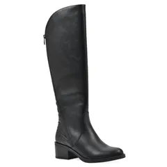 ホワイトマウンテン レディース シューズ ブーツ・レインブーツ トール White Mountain Cushawomens Tall Shaft Boots in Regular Wide Calf Black Smooth ブラック