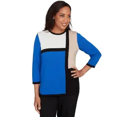 アルフレッド ダナー レディース アウター ニット・セーター カラーブロック Womens Alfredunner Colorblock Long Sleeve Sweater Cobalt Blueのサムネイル