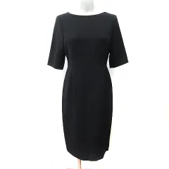 ユナイテッドアローズ UNITED ARROWS ワンピース ひざ丈 半袖 40 L 黒 ブラック /YI