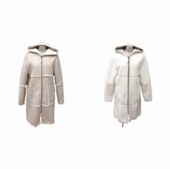 アズールバイマウジー AZUL by moussy フェイクムートンコート ボア リバーシブル ジップアップ M アイボリー 白 ホワイト /YK ●RY