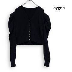 良品 シーニュ Cygne ウール カシミヤ カーディガン ブラック 黒