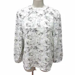 ロペピクニック ROPE Picnic ブラウス 総柄 長袖 38 M 白 ホワイト /YK