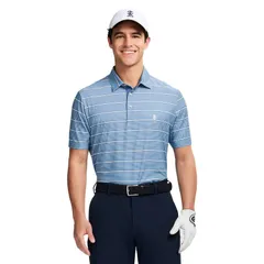 アイゾッド メンズ トップス Tシャツ ポロシャツ Mens IZOD Swingflex Elite Golf Short Sleeve Polo Blue Stripe ブルー