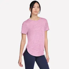 スケッチャーズ レディース トップス Tシャツ Womenskechers GoDri Swift Stripe Tunic Tee Rose Petal ストライプのサムネイル
