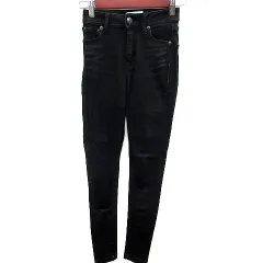 エモダ EMODA ELDER パンツ デニム ジーンズ スキニー ロング 0 黒 ブラック /RT