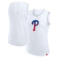 運動服飾 女士 上衣 T恤 女款運動服飾 白色 費城費城人隊 啟用 粗紡 無袖 T恤 白色 白色