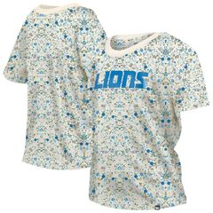 뉴엘라 여성 탑스 티셔츠 플라워 무늬 플라워 Womens New Era Cream Detroit Lions Glam Game Floral TShirt Lns Beige 베이지