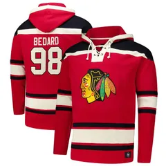 フォーティセブンブランド メンズ トップス Tシャツ トール レース パーカー 47 Brand Mens 47 Connor Bedard Red Chicago Blackhawks Big Tallaceupullover Hoodie Hwk Red
