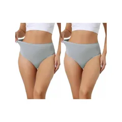 アレグラ ケー レディース アンダーウェア パンツ ALLEGRA K 2 Packs Womens Hign Waist Gstring Thongs Tummy Control Stretch Panties Tback Undepants Grey グレ