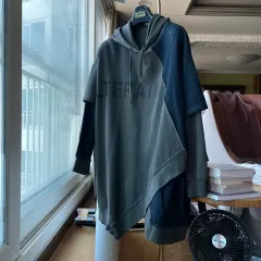 レディース デニム リサイクル アシンメトリー フーディー ONE PIECE (着用画像あり)